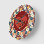 allover flower design ronde klok (Hoek)