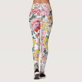 Allover Flowers: witte achtergrond. Leggings (Achterkant)