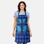 Allover Print Schort Blauwe Morpho Vlinders (Gedragen)