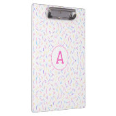 Allover Sprinkles Roze Multi-Initiaal Klembord (Rechts)