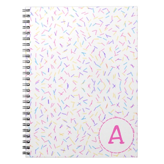 Allover Sprinkles Roze Notitieboek met meerdere In (Voorkant)