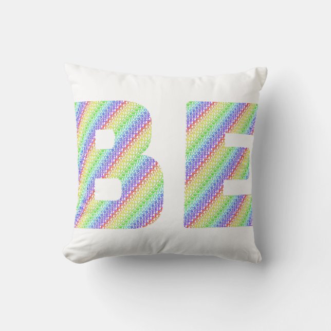 Allow Yourself To Be Rainbow Throw Pillow Kussen (Voorkant)
