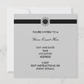 Allround Zwarte Damask Feest Template Kaart (Achterkant)