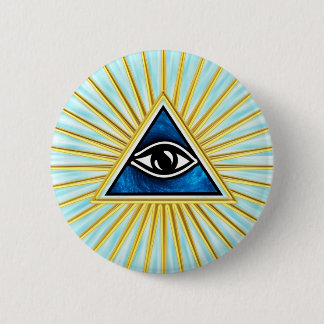Allsehendes Auge Gottes, Pyramide, Freimaurer Ronde Button 5,7 Cm