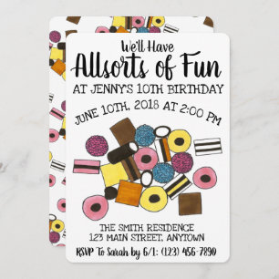 Allsorts Fun Licorice All Sorts Birthday Party Kaart