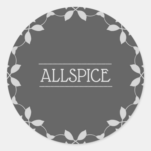 Allspice Spice Jar Étiquette (Devant)
