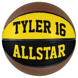 Allstar Black en Dayglow Yellow Basketbal