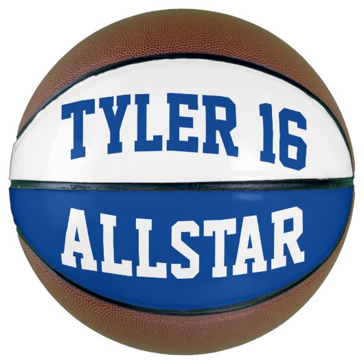 Allstar Blue White Mini Basketbal (Voorkant)