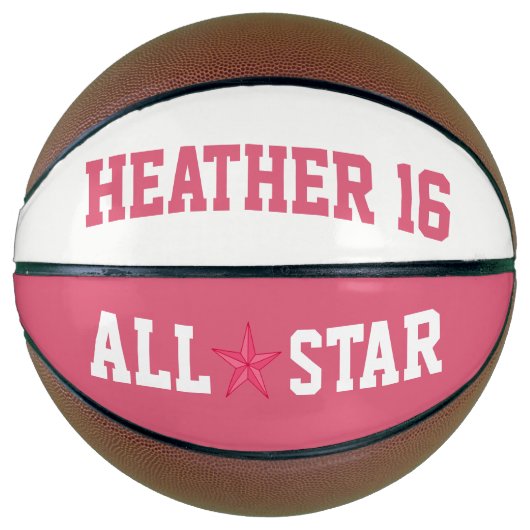 Allstar Pink en White Basketbal (Voorkant)