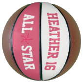 Allstar Pink en White Basketbal (Verticaal)