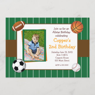 Allstar Sports Birthday Uitnodiging