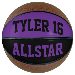 Allstar Zwart en Paars Personaliseer Basketbal