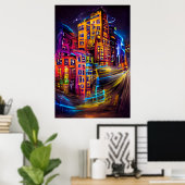 Allumez La Nuit 1 - Affiche En Couleur Vive (Bureau à domicile)