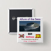 Allure TA Vierkante Button 5,1 Cm (Voorkant /achterkant)