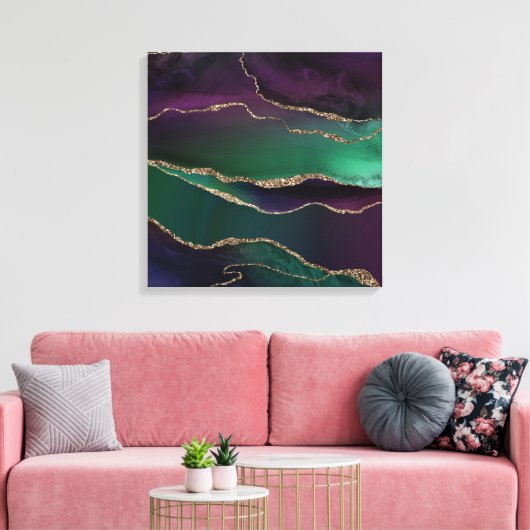 Allurinegeur | Donkere Jewel-beendersteen Gold-bee Canvas Afdruk (Insitu (Woonkamer))