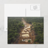 Alluviale goudwinning. Rainforest, Guyana. Briefkaart (Voorkant / Achterkant)