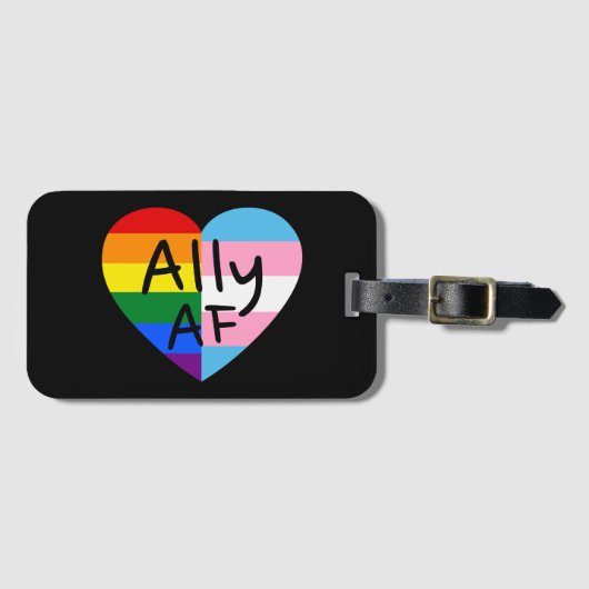 Ally AF III - LGBTQ Flag Gay Trans Queer Pride Bagagelabel (Voorkant (horizontaal))