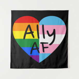 Ally AF III - LGBTQ Flag Gay Trans Queer Pride Wandkleed