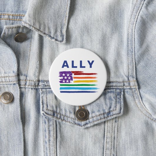 Ally Artistic Rainbow Flag Ronde Button 7,6 Cm (In situ)
