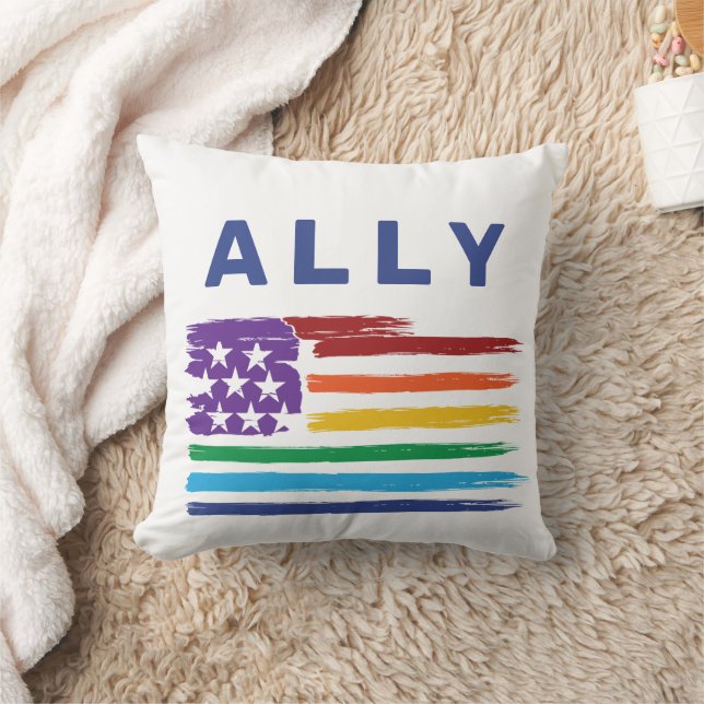 Ally Artistic Rainbow Flag Sierkussen (Deken)