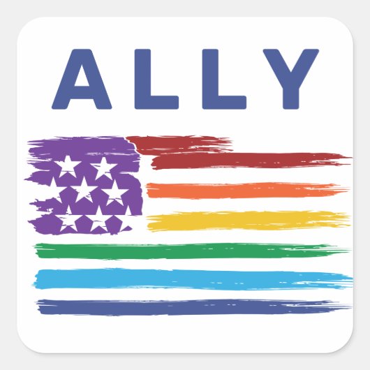 Ally Artistic Rainbow Flag Sticker (Voorkant)