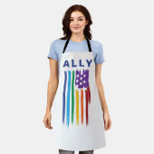 Ally Artistic Rainbow Pride Flag T-Shirt Schort (Gedragen)