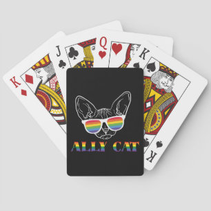 Ally Cat Cute Cat Regenboog Pride Pokerkaarten