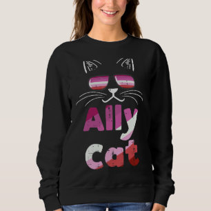 Ally Cat Lesbian Sunglabril Femme Lgbtq Pride Flag Trui