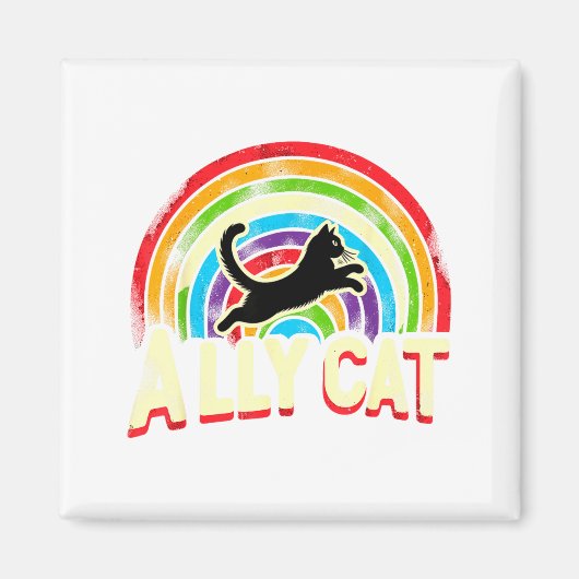 Ally Cat Lgbt Pride Cat  Magneet (Voorkant)