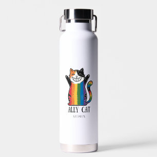 Ally Cat – Rainbow Cat LGBTQ Pride (2) Waterfles