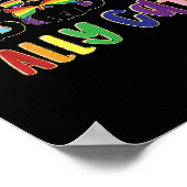 Ally Cat Rainbow LHBT Pride Flag Gay Pride Maand 2 Poster (Hoek)
