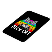 Ally Cat Rainbow Sunbril LGBT Gay Pride Magneet (Linkerzijde)