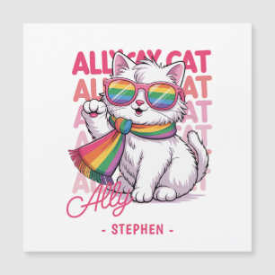 Ally Cat – Schattigee witte kat LGBTQ Pride