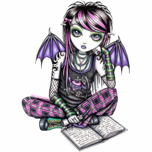 Ally Cute Emo Fairy Art Photo Sculpture Staand Fotobeeldje