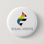 Ally Flag Equal Voices Logo Ronde Button 5,7 Cm (Voorkant)