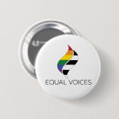 Ally Flag Equal Voices Logo Ronde Button 5,7 Cm (Voorkant /achterkant)