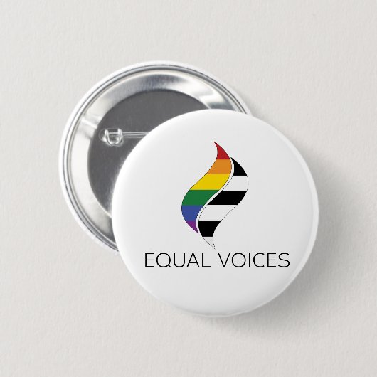 Ally Flag Equal Voices Logo Ronde Button 5,7 Cm (Voorkant /achterkant)