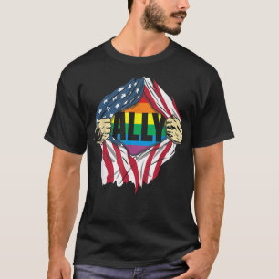 Ally LGBTQ Movement Gay Transgender Pride Parade  T-shirt