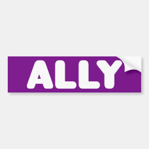 Ally LGBTQ rechtstreeks Ally Spirit Day White en P Bumpersticker