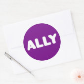 Ally LGBTQ rechtstreeks Ally Spirit Day White en P Ronde Sticker (Envelop)