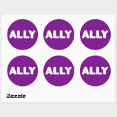 Ally LGBTQ rechtstreeks Ally Spirit Day White en P Ronde Sticker (Vel)