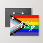 Ally LGBTQ+ veiligheidspinknop Button (Voorkant / Achterkant)