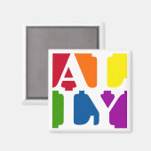 Ally Pop Carré Magnet blanc (Recto/Verso)