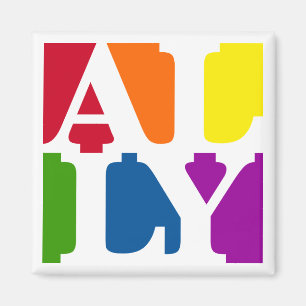 Ally Pop Square White Magnet Magneet