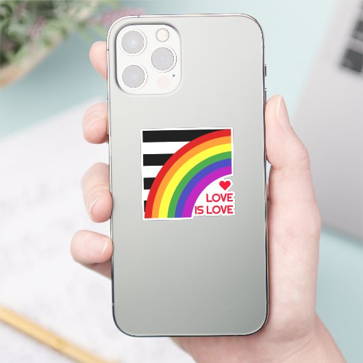 Ally Pride Vlag Regenboog Sticker (Telefoon)