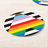 Ally Progress Pride Vlag Ronde Kartonnen Onderzetter (Gebogen)