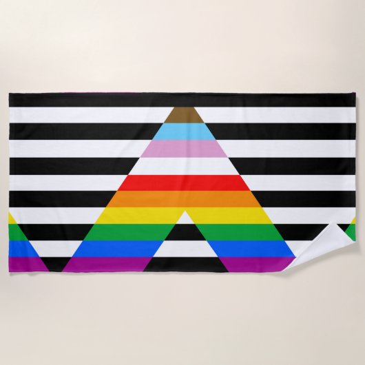 Ally Progress Pride Vlag Strandlaken (Voorkant)