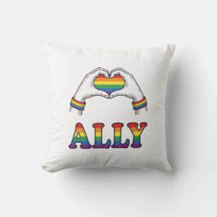 Ally Regenboog Handen Hart Vintage Pride T-shirt O Kussen