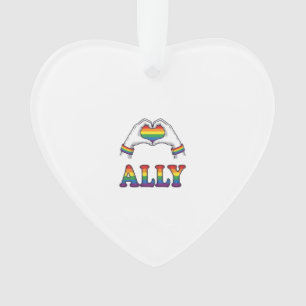 Ally Regenboog Handen Hart Vintage Pride T-shirt O Ornament