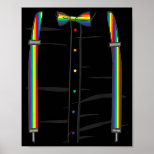 Ally Regenboog Strikdas Ophouders Gay Pride Maand Poster